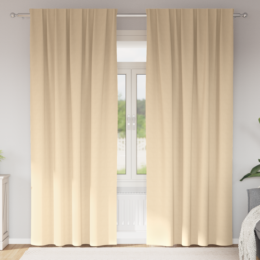 Gordijnen met gordijnen 2 pcs Crème 245 x 140 cm Polyester
