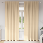 Blackout Curtains with Rings 2 pcs Cream 260 x 140 cm