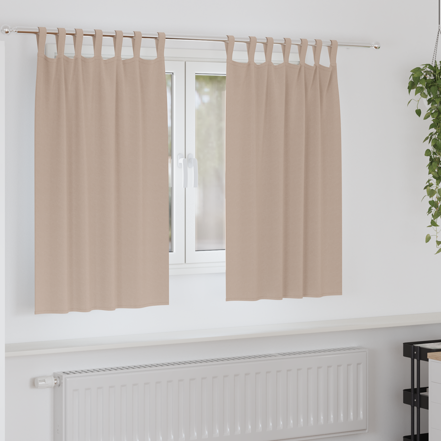 Verduisterende gordijnen 2 pcs Taupe 140 x 140 cm Polyester