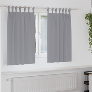 Blackout Curtains with Rings 2 pcs Light Grey 140 x 140 cm