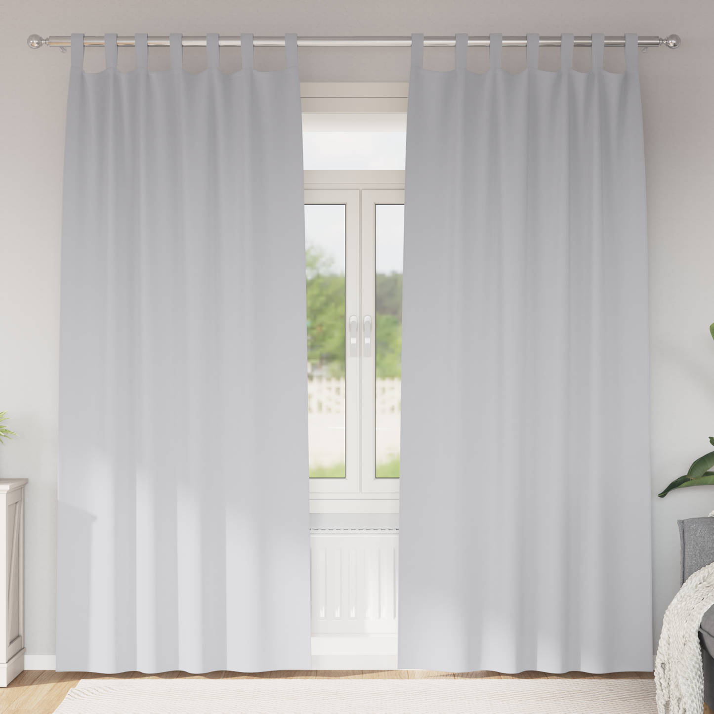 Gordijnen met gordijnen 2 pcs Bleekgrijs 260 x 140 cm Polyester