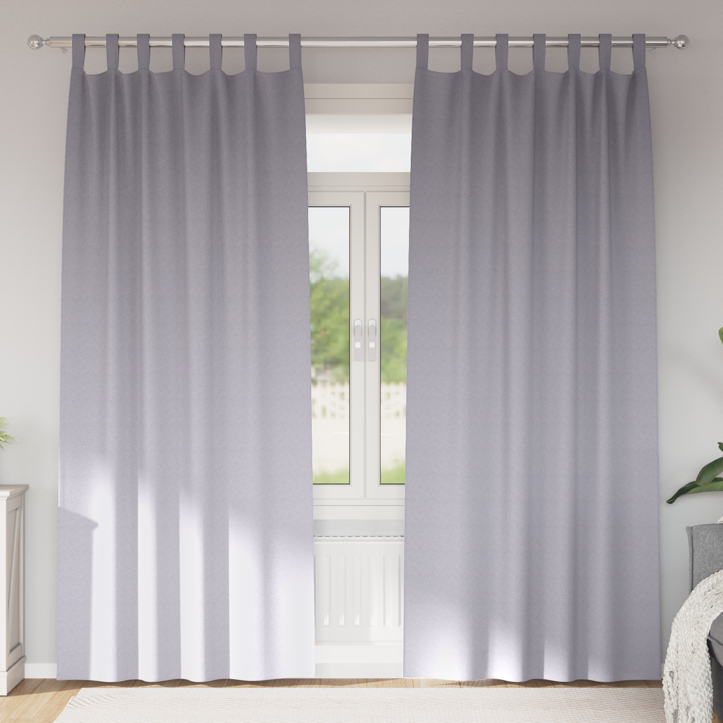 Gordijnen 2 pcs Metaalgrijs 260 x 140 cm Polyester