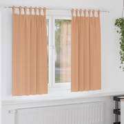 Blackout Curtains with Rings 2 pcs Light Brown 175 x 140 cm
