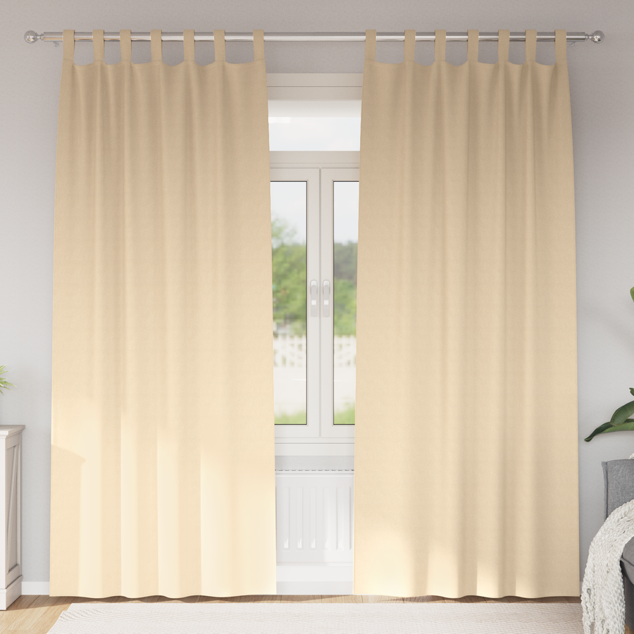 Gordijnen met gordijnen 2 pcs Crème 260 x 140 cm Polyester