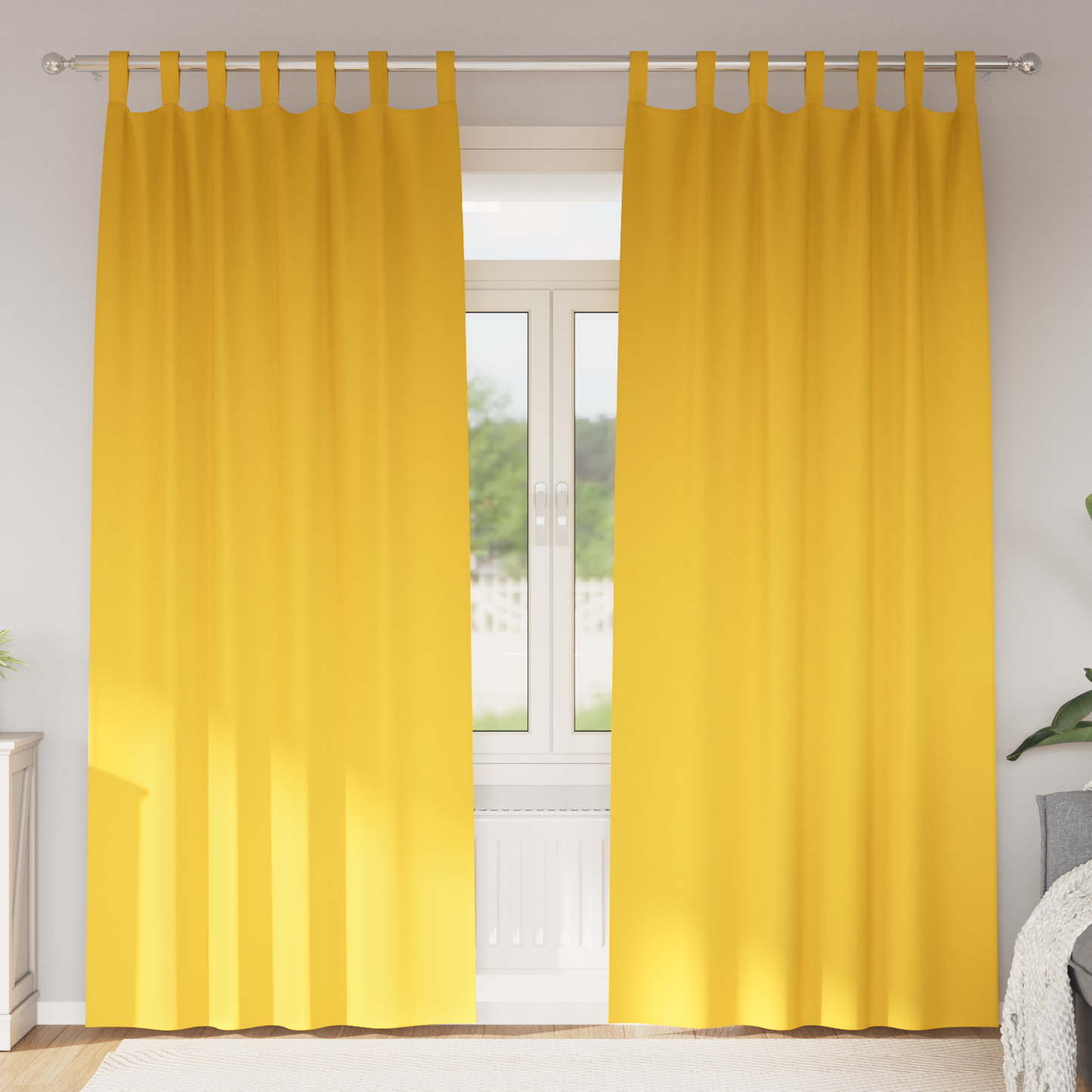 Verduisterende gordijnen 2 pcs Mosterdgeel 225 x 140 cm