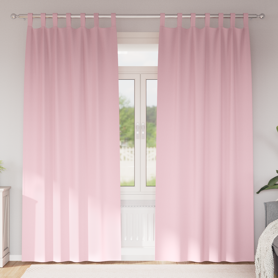 Gordijnen met gordijnen 2 pcs Babyroze 260 x 140 cm Polyester