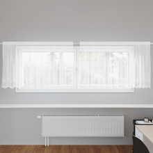 Kantgordijn met gordijnen Bloemen Wit 300 x 80 cm Polyester