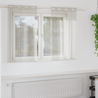 Sheer Curtain with Curtains 2 pcs Cream 140 x 140 cm Polyester