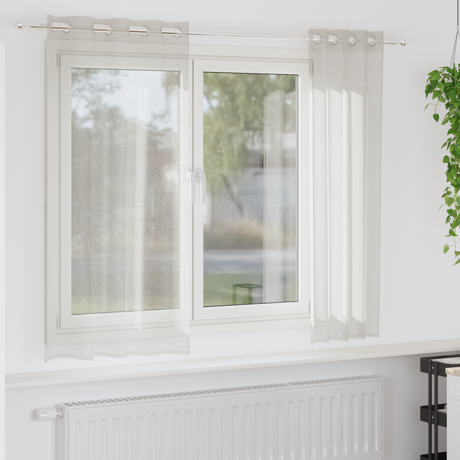 Gordijnen met gordijnen 2 pcs Crème 140 x 175 cm Polyester