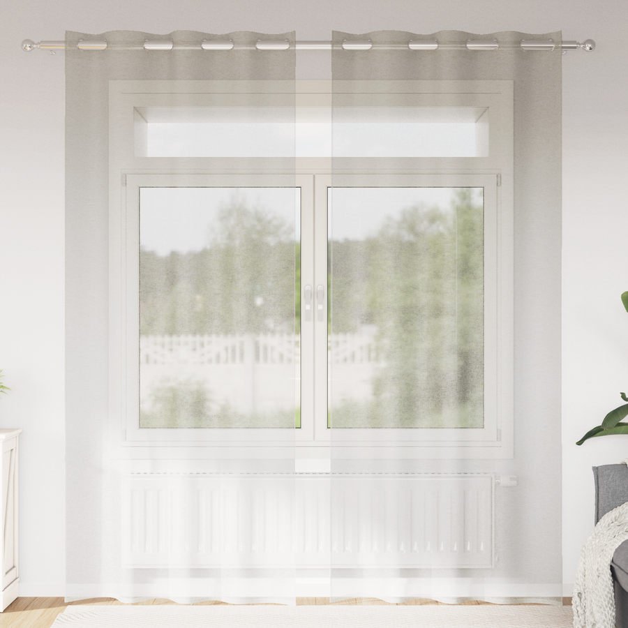 Gordijnen met gordijnen 2 pcs Crème 140 x 245 cm Polyester