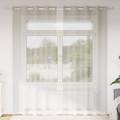 Gordijnen met gordijnen 2 pcs Crème 140 x 260 cm Polyester