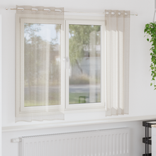 Gordijnen met gordijnen 2 pcs Zand 140 x 175 cm Polyester