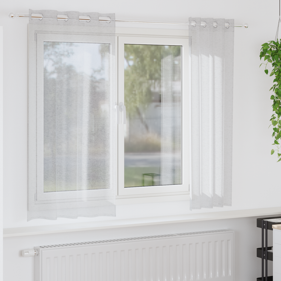 Gordijnen met gordijnen 2 pcs Lichtgrijs 140 x 175 cm Polyester