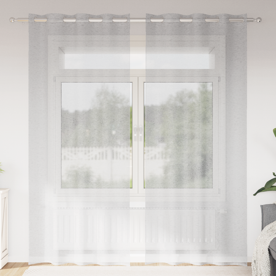 Gordijnen met gordijnen 2 pcs Lichtgrijs 140 x 225 cm Polyester