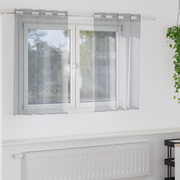 Sheer Curtain 2 pcs Dark Grey 140 x 140 cm Polyester