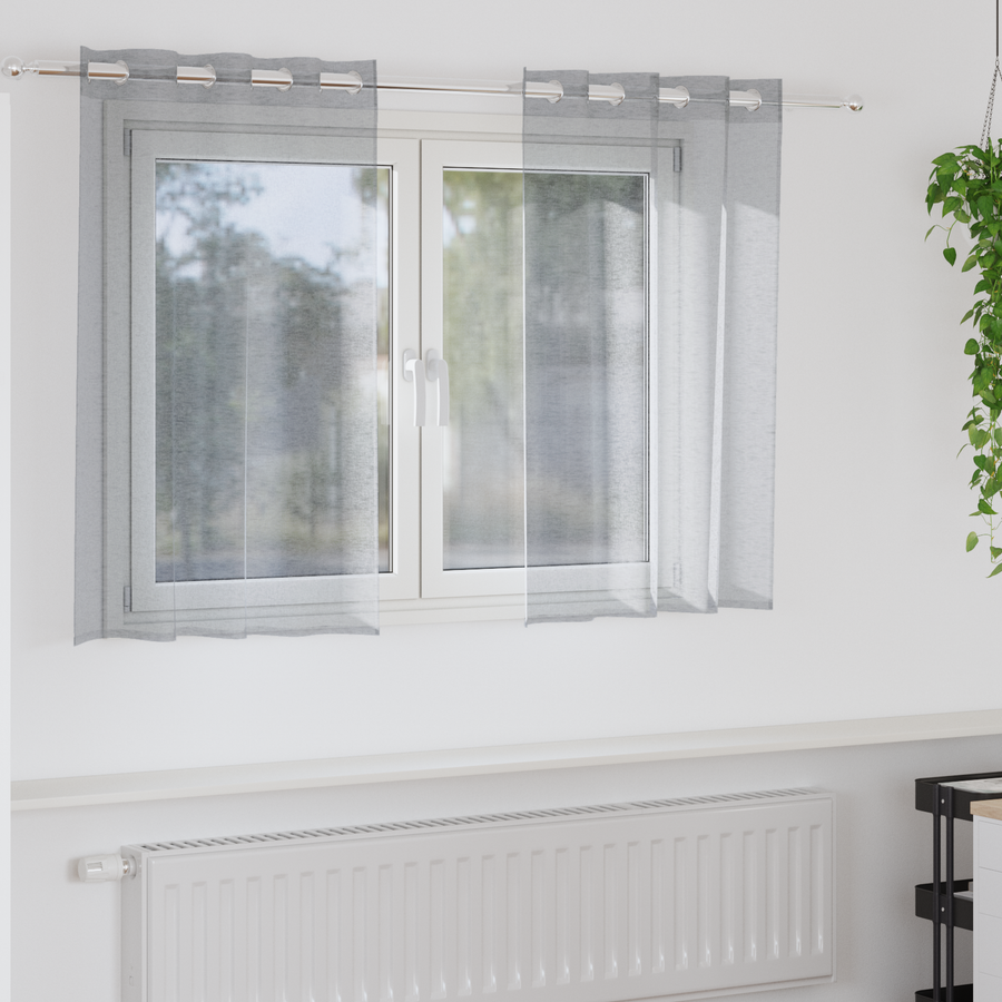 Gordijnen 2 pcs Donkergrijs 140 x 140 cm Polyester