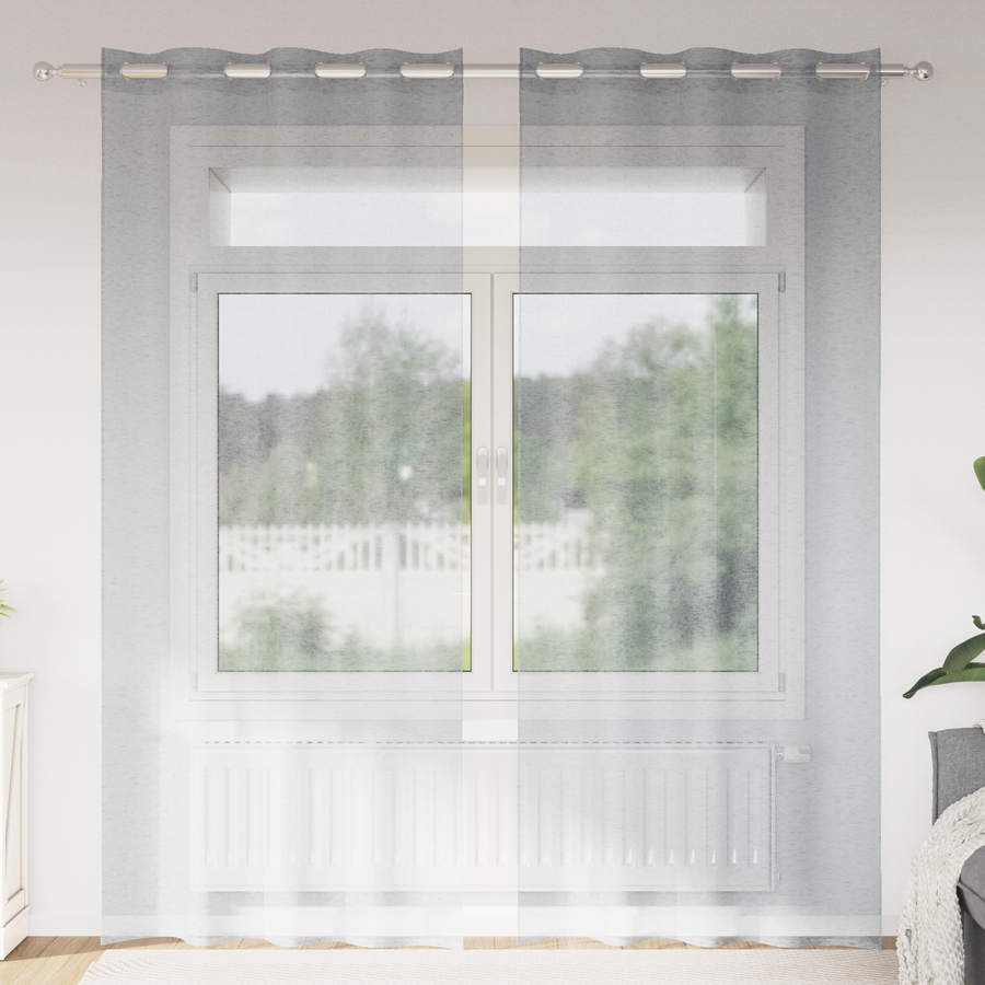 Gordijnen 2 pcs Donkergrijs 140 x 245 cm Polyester