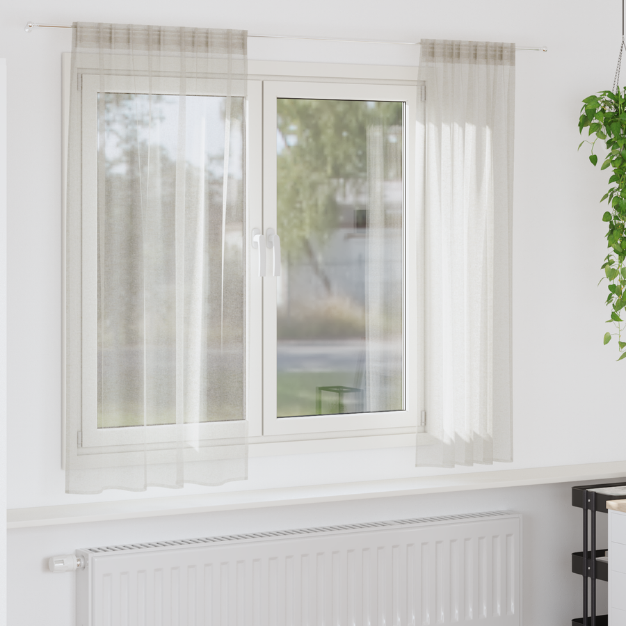 Gordijnen met gordijnen 2 pcs Crème 140 x 175 cm Polyester