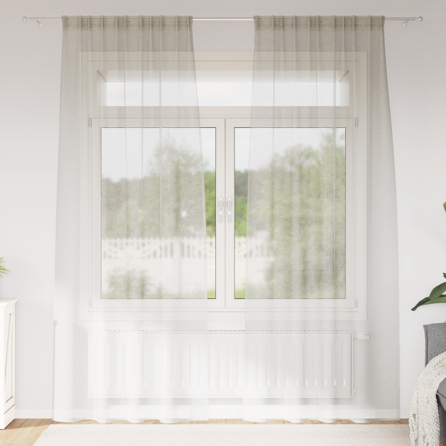 Gordijnen met gordijnen 2 pcs Crème 140 x 225 cm Polyester