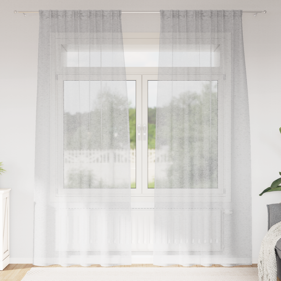 Gordijnen met gordijnen 2 pcs Lichtgrijs 140 x 245 cm Polyester