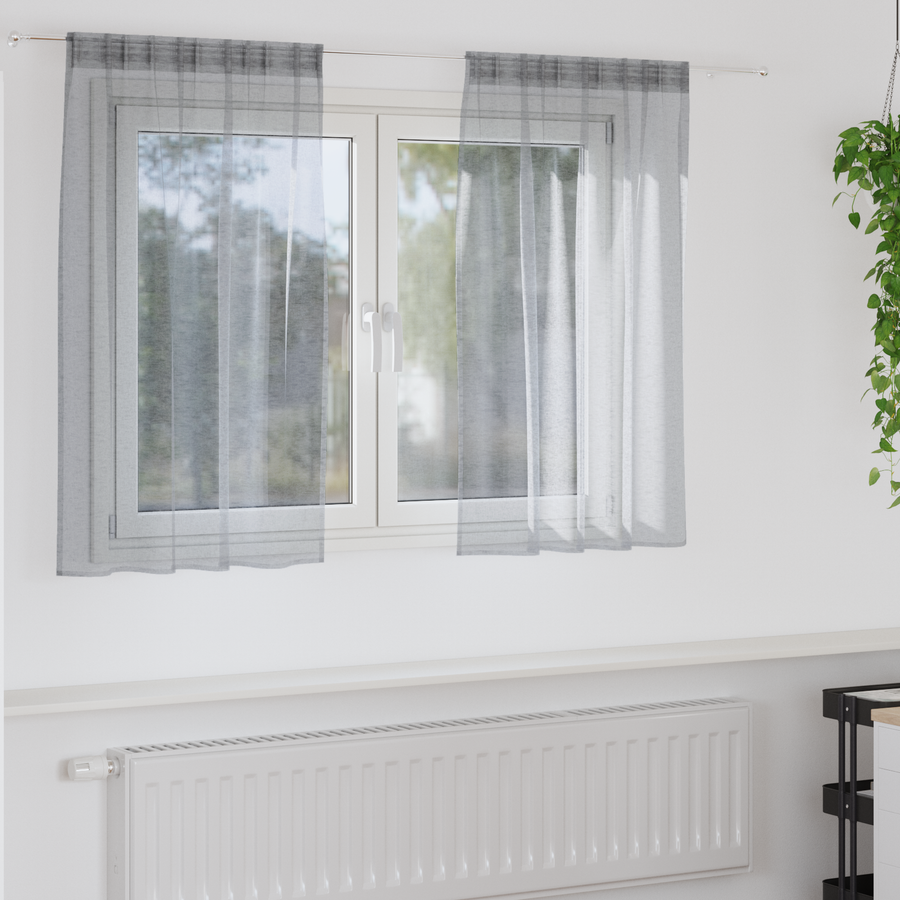 Gordijnen 2 pcs Donkergrijs 140 x 140 cm Polyester