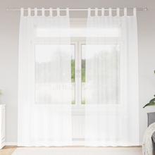 Gordijnen met gordijnen 2 pcs Wit 140 x 225 cm Polyester