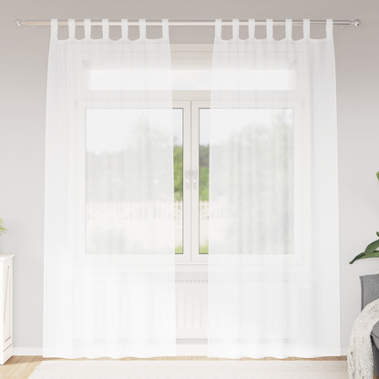 Gordijnen met gordijnen 2 pcs Wit 140 x 260 cm Polyester