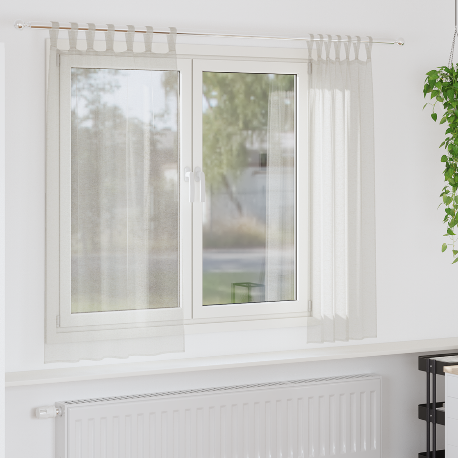 Gordijnen met gordijnen 2 pcs Crème 140 x 175 cm Polyester