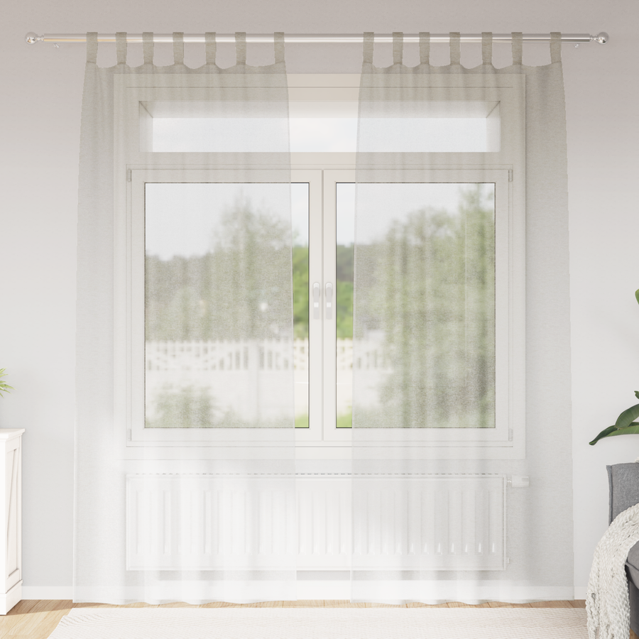 Gordijnen met gordijnen 2 pcs Crème 140 x 245 cm Polyester