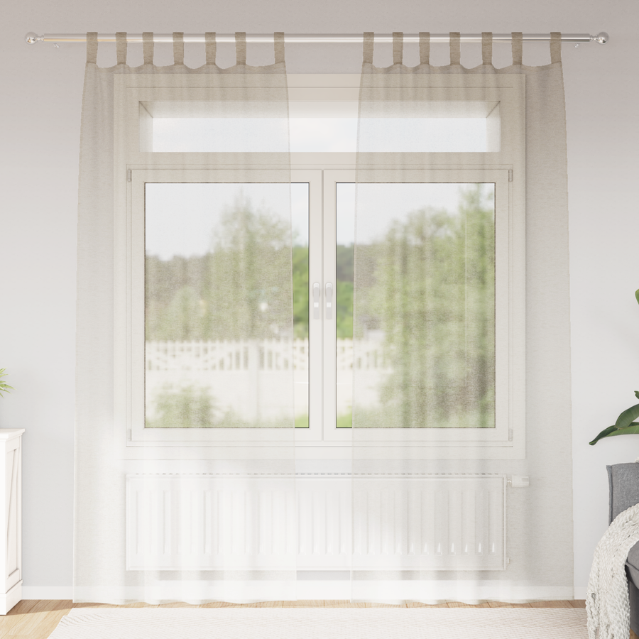 Gordijnen met gordijnen 2 pcs Zand 140 x 260 cm Polyester
