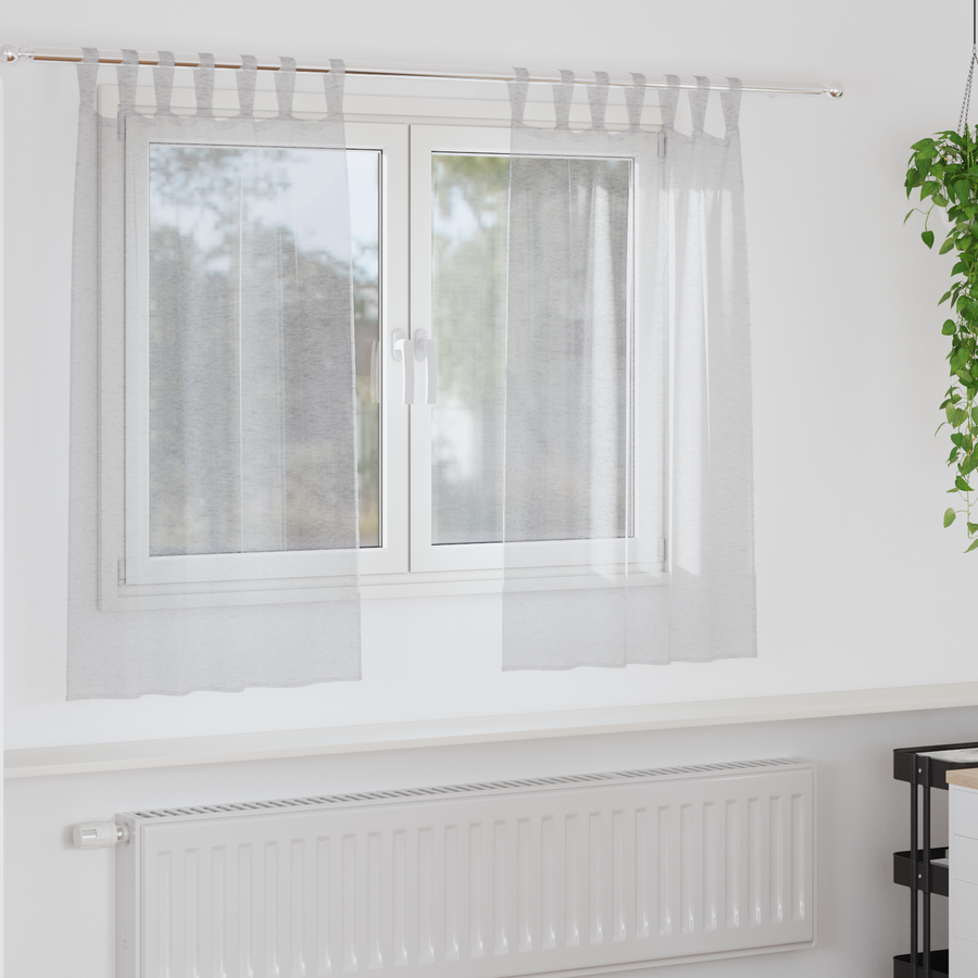 Gordijnen met gordijnen 2 pcs Lichtgrijs 140 x 140 cm Polyester
