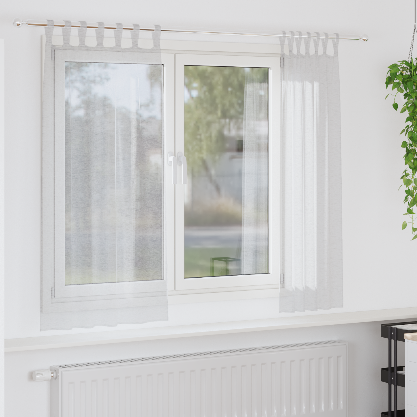 Gordijnen met gordijnen 2 pcs Lichtgrijs 140 x 175 cm Polyester