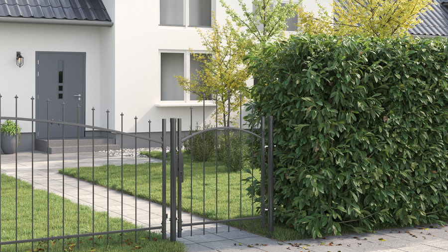 Tuinpoort met slot Grijs 100 x 125 cm 125 x 100 cm Staal