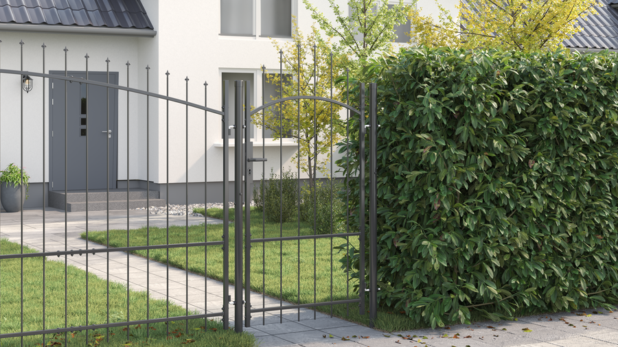 Tuinpoort met slot Grijs 170 x 100 cm 100 x 175 cm Staal