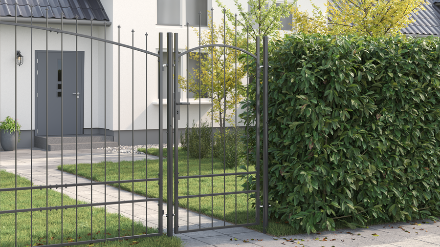 Tuinpoort met slot Grijs 200 x 100 cm 100 x 200 cm Staal