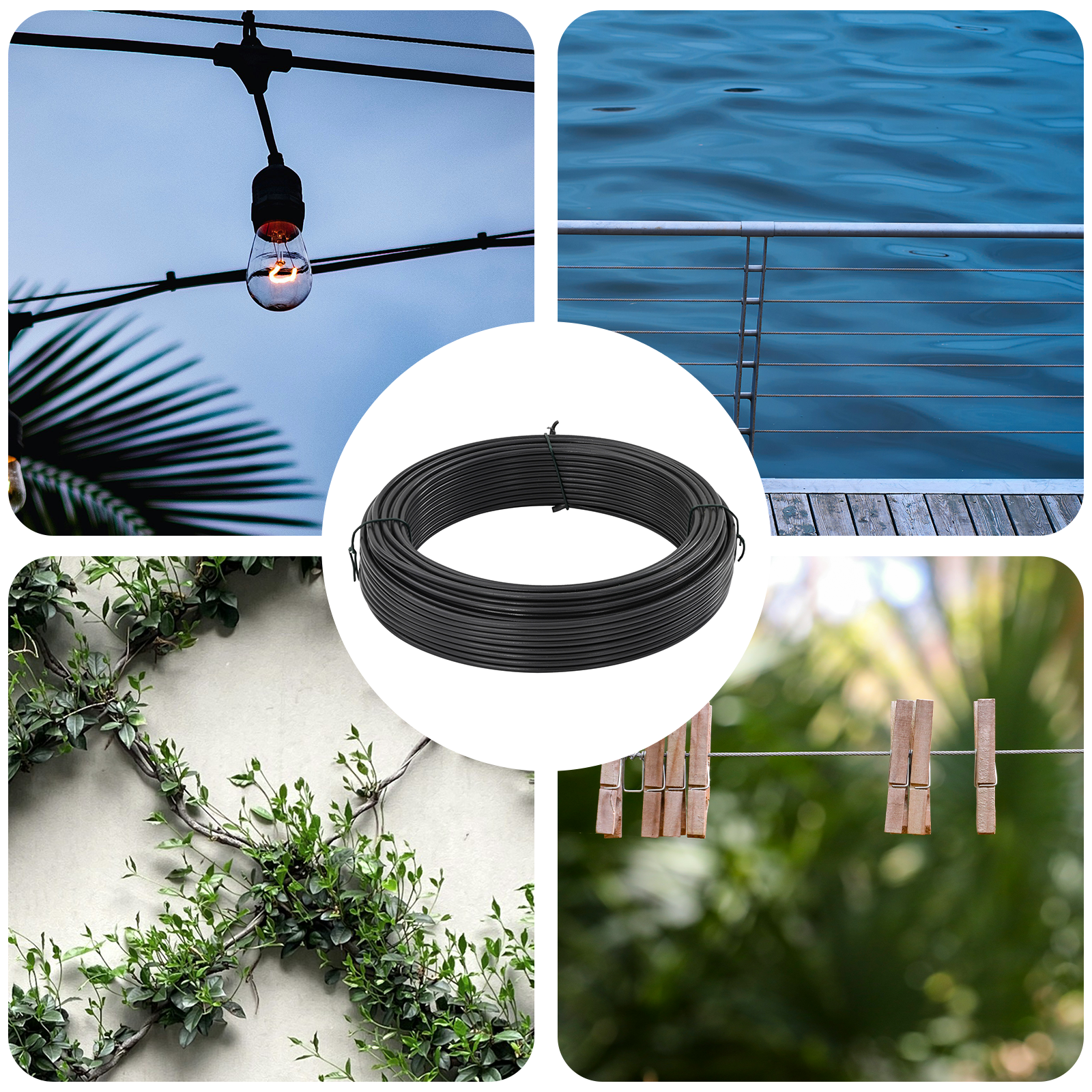 Hek binddraad Antraciet 25 m PVC-gecoat staal