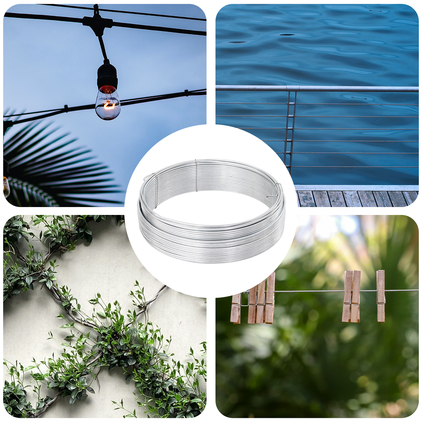 Hek binddraad Zilver 33 m Heet-dip gegalvaniseerd staal