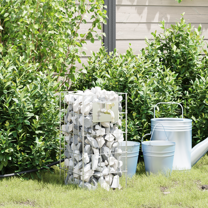 Gabion Kolom met Waterkraan 50x25x25 cm 304 RVS