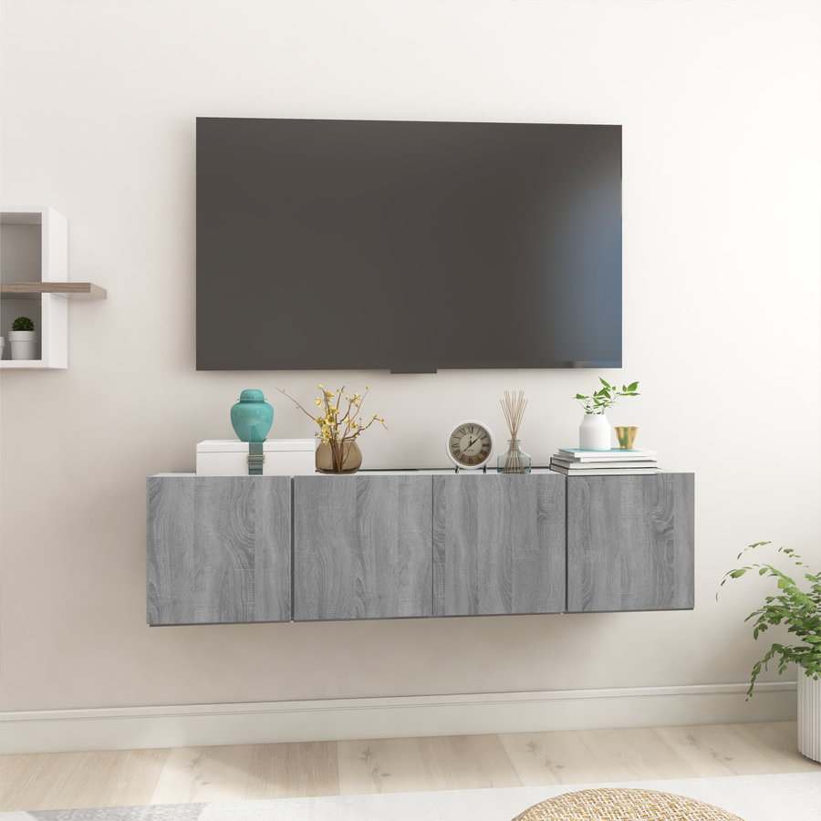 Tv-hangmeubelen 2 st 60x30x30 cm bewerkt hout grijs sonoma