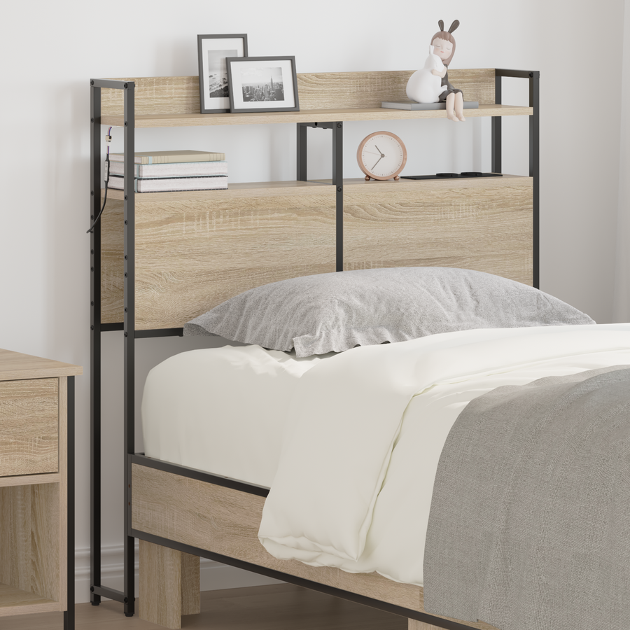Opberghoofdbord Sonoma eiken 100 cm Bewerkt hout