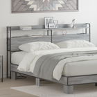 Headboard storage with shelf Grey Sonoma 200 cm Engineered wood