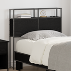 Storage Headboard with Shelf Black Oak 100 cm Engineered wood