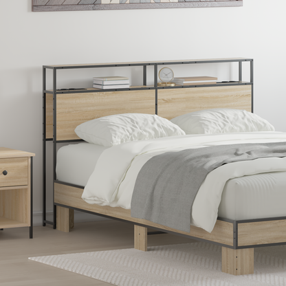Opberghoofdbord met hoofdeinde met opslag Sonoma eiken 160 cm Bewerkt hout