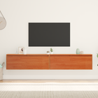 Wandkast massief grenenhout 100x30x35 cm wasbruin