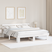 Bedframe 180x200 cm massief grenenhout wit