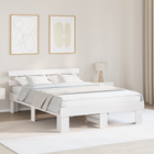 Bed frame with headboard White 160 x 200 cm Solid pine wood