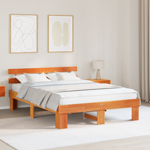 Bedframe met hoofdbord Wax Brown 160x200 cm Massief Grenenhout