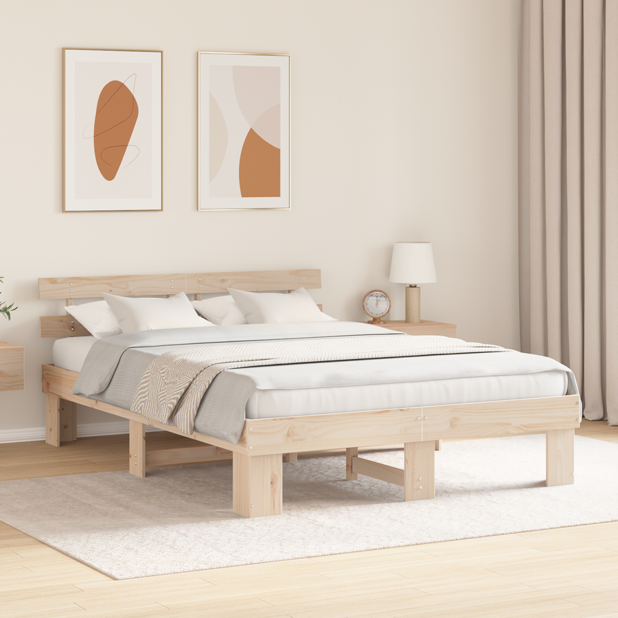 Bedbodem met Hoofdeinde 150x200 cm Massief Grenenhout