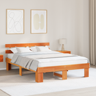 Bed Frame Washed Brown 150 x 200 cm Solid Pine Wood