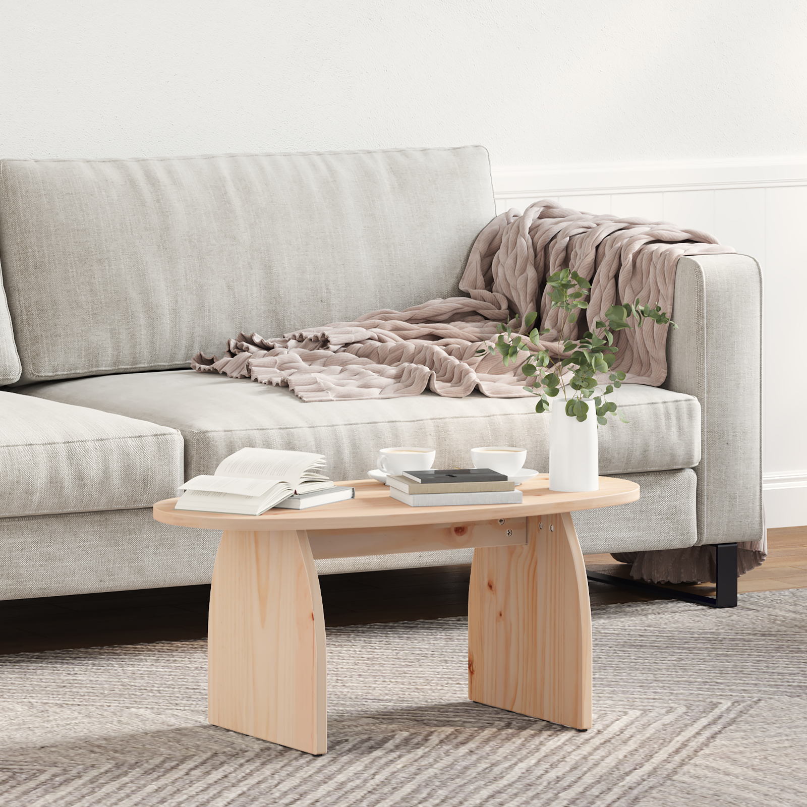 Salontafel Natuurlijk 80 x 40 x 35 cm Massief grenenhout